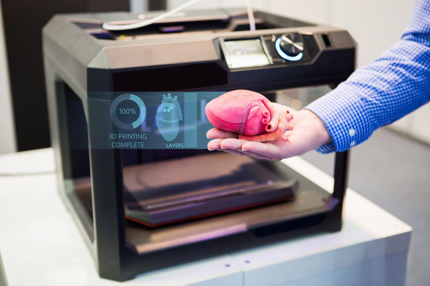 Heart printed on a 3d printer